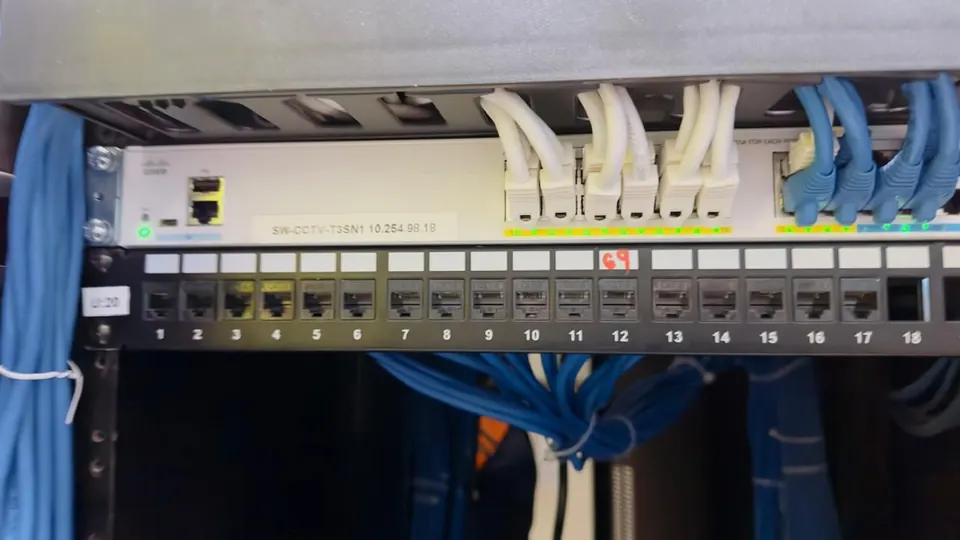 Patch panel terminado y etiquetado
