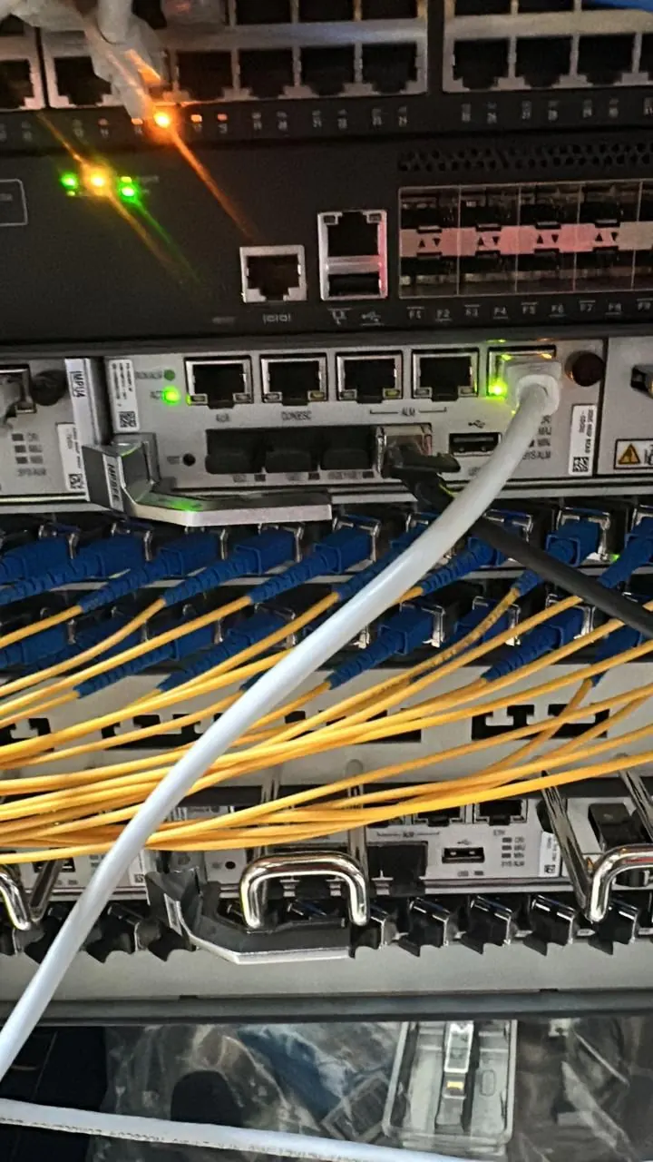 Conexiones de fibra en switch